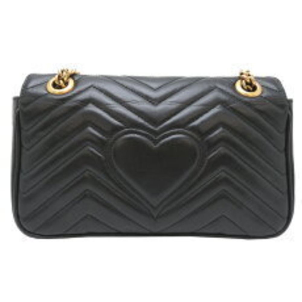 Gucci Black Marmont GG Leather Bag Shoulder - Picture 1 of 9